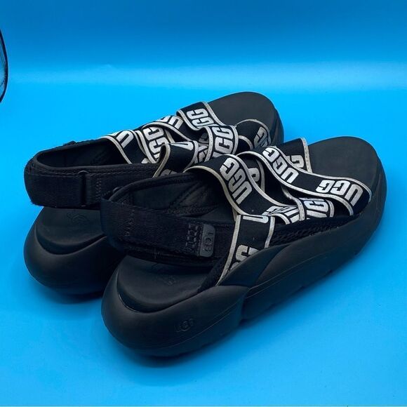 UGG LA Cloud Sandals Black/White - Picture 4 of 5